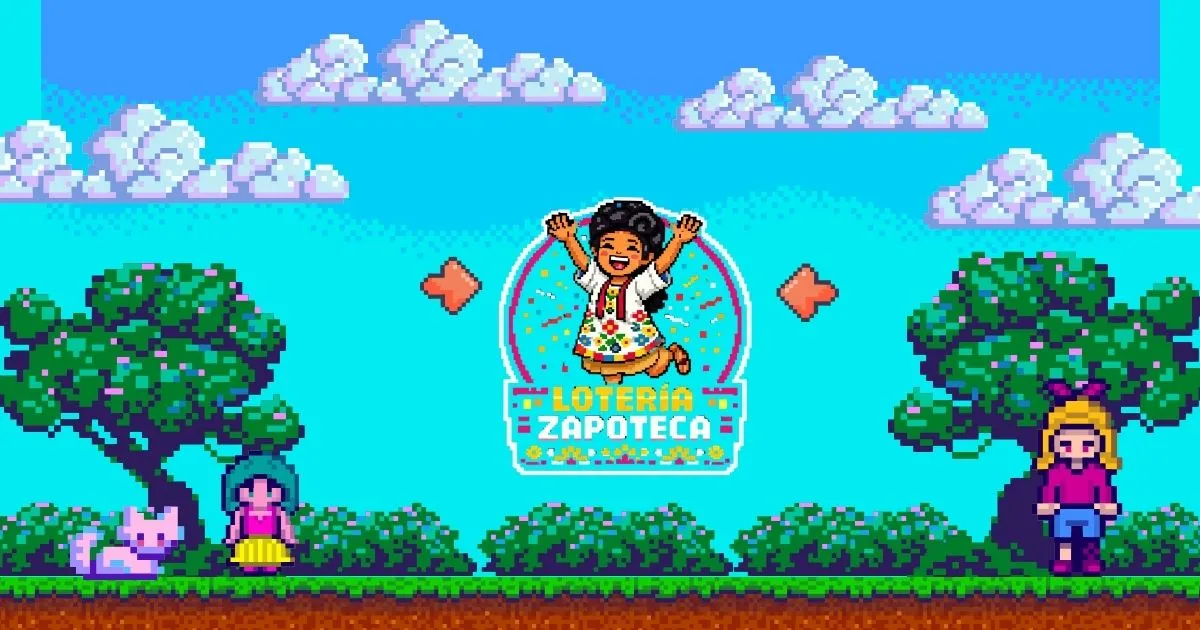 Pantalla de la lotería digital Dill Wihall con cartas en zapoteco variante Yalalag, desarrollada en el Aula de Medios de la EST 95.